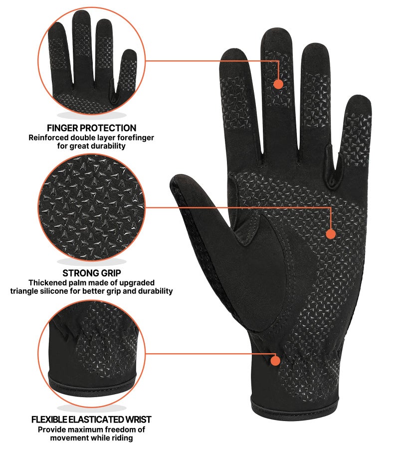 ChinFun Kids Horse Riding Gloves Equestrian Anti Slip Children Horseback Bike Gardening Fishing Cycling Outdoor Activities Riding Gloves Girls Boys Youth - Image 4